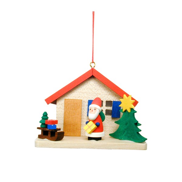 ULBR 10-0850 Christian Ulbricht Ornament - Cottage with Santa