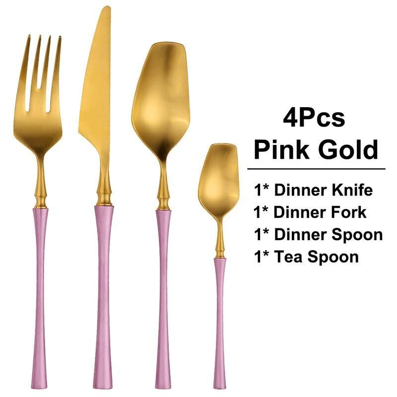 Elegant 24-Piece Gold Stainless Steel Cutlery Set