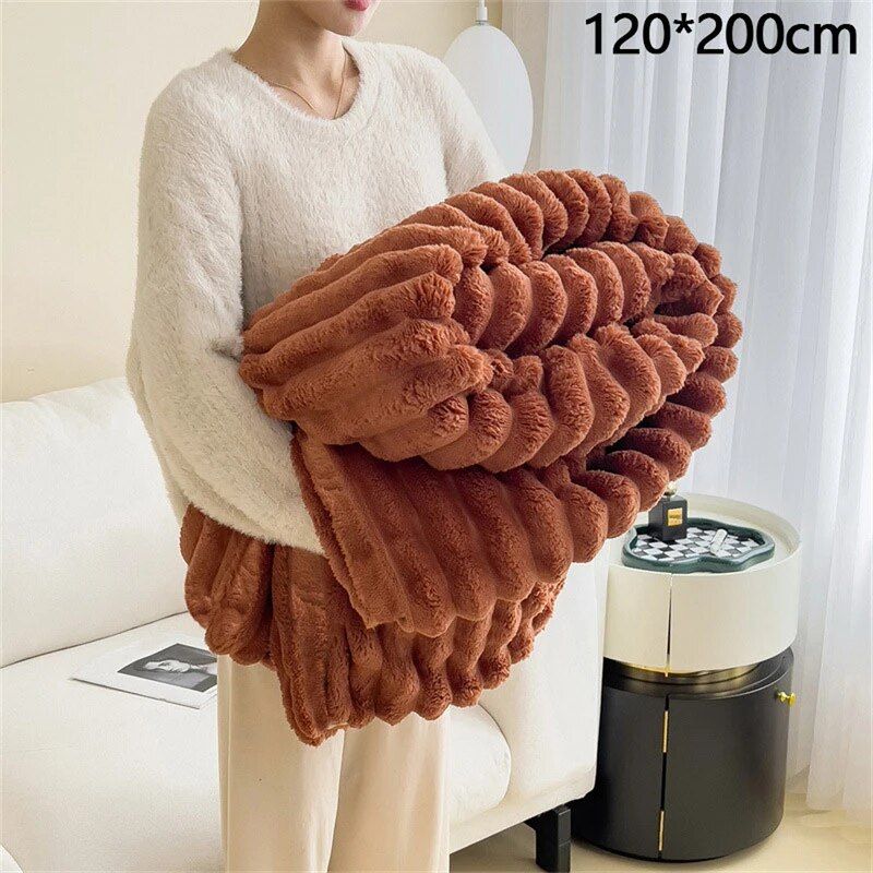 Coral Fleece Sofa Throw Blanket