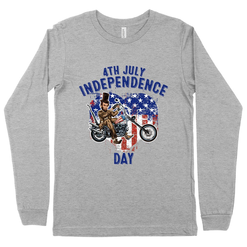 Independence Day Long Sleeve T-Shirt - Patriotic T-Shirts - Independence Day T-Shirt for Men