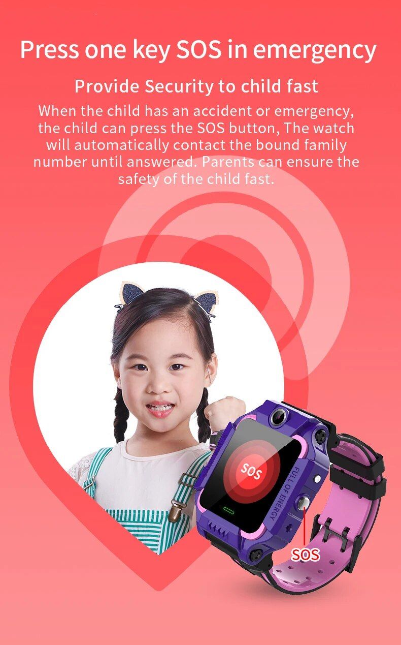 Kids Waterproof IP67 Smart Watch with SOS Call, Voice Chat & SIM Card Slot