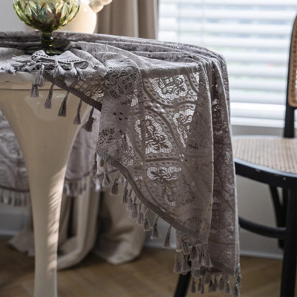 Elegant Handmade Lace Crochet Round Tablecloth