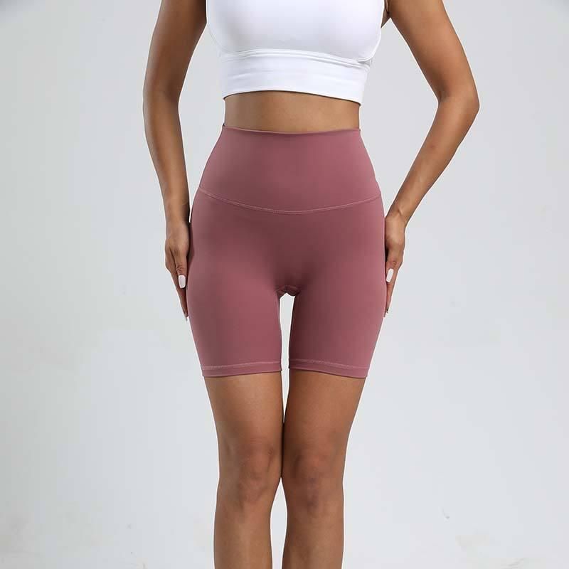 High-Waist Solid Yoga Shorts for Women