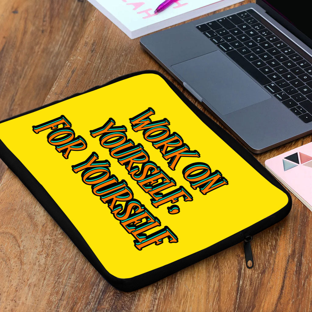 Work on Yourself MacBook Air 14" Two-Sided Sleeve - Cool Laptop Sleeve - Quote MacBook Sleeve