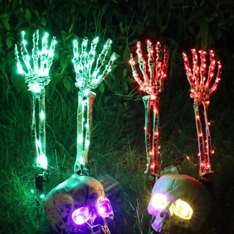 Glowing Skeleton Hand: Halloween Outdoor Garden and Graveyard Decor