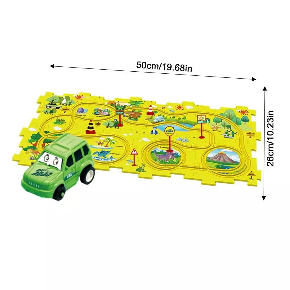 Children's Educational Puzzle Track Car Play Set