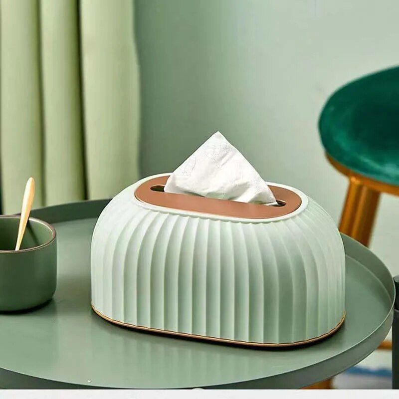 Elegant Nordic-Style Striped Tissue Box Holder - Multipurpose Table Napkin & Toilet Paper Dispenser for Home and Car