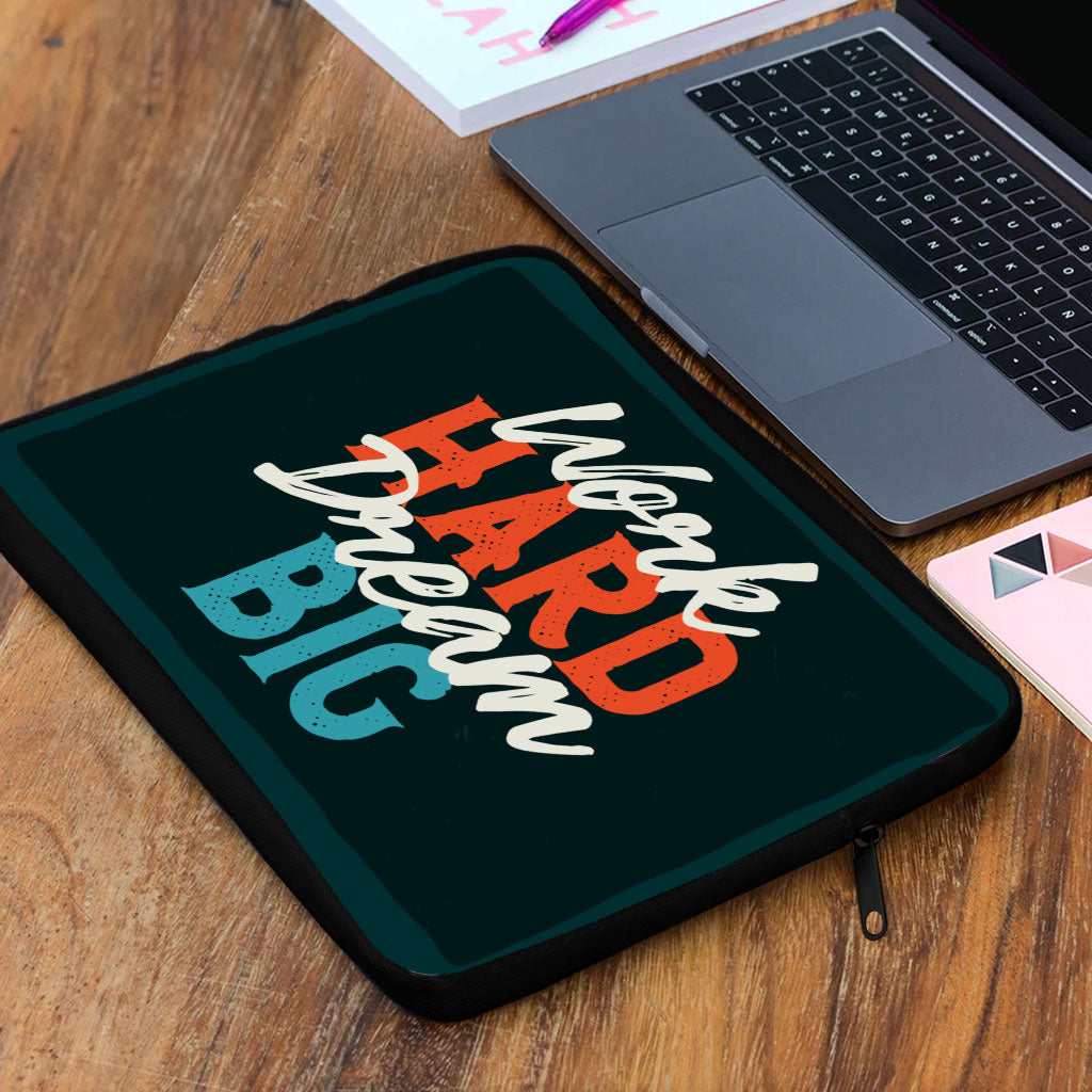 Work Hard Dream Big MacBook Air 14" Two-Sided Sleeve - Motivational Laptop Sleeve - Cool MacBook Sleeve