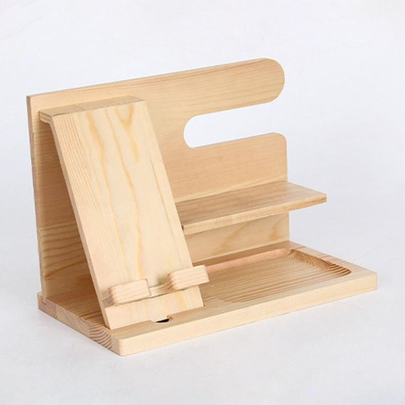 Elegant Multifunction Wooden Bedside Organizer