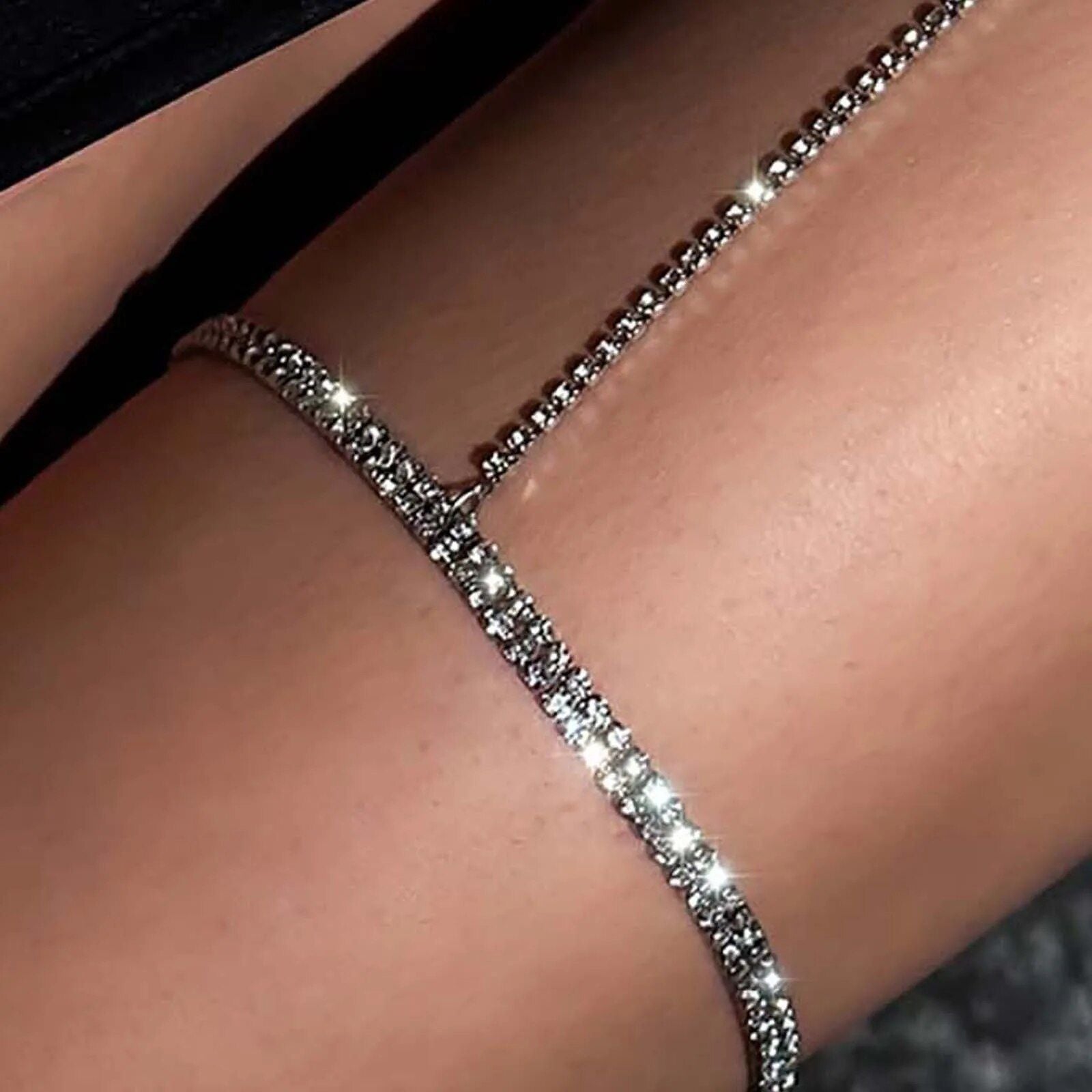 Elegant Rhinestone Leg Chain