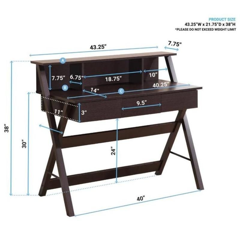 Elegant Wenge Writing Desk with Ample Storage