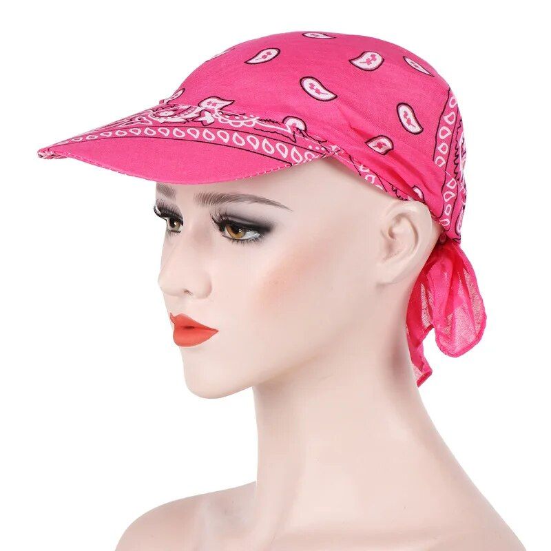 Multi-Season Women's Beach Turban with Sunscreen Brim