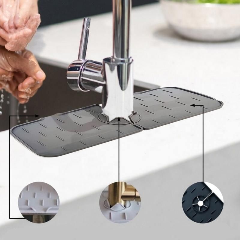 Multi-Functional Silicone Faucet Drying Mat