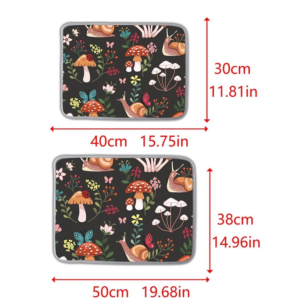 Microfiber Forest Pattern Dish Drying Mat