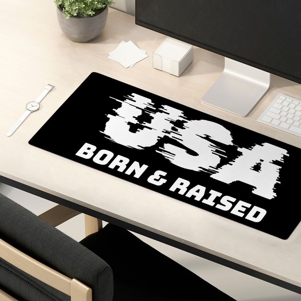 Born in the USA Desk Mat - Patriotic Design Desk Pad - Cool Design Laptop Desk Mat