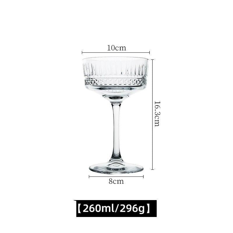 Elegant European-Style Cocktail Glass Set: Wide Mouth Champagne & Martini Glasses