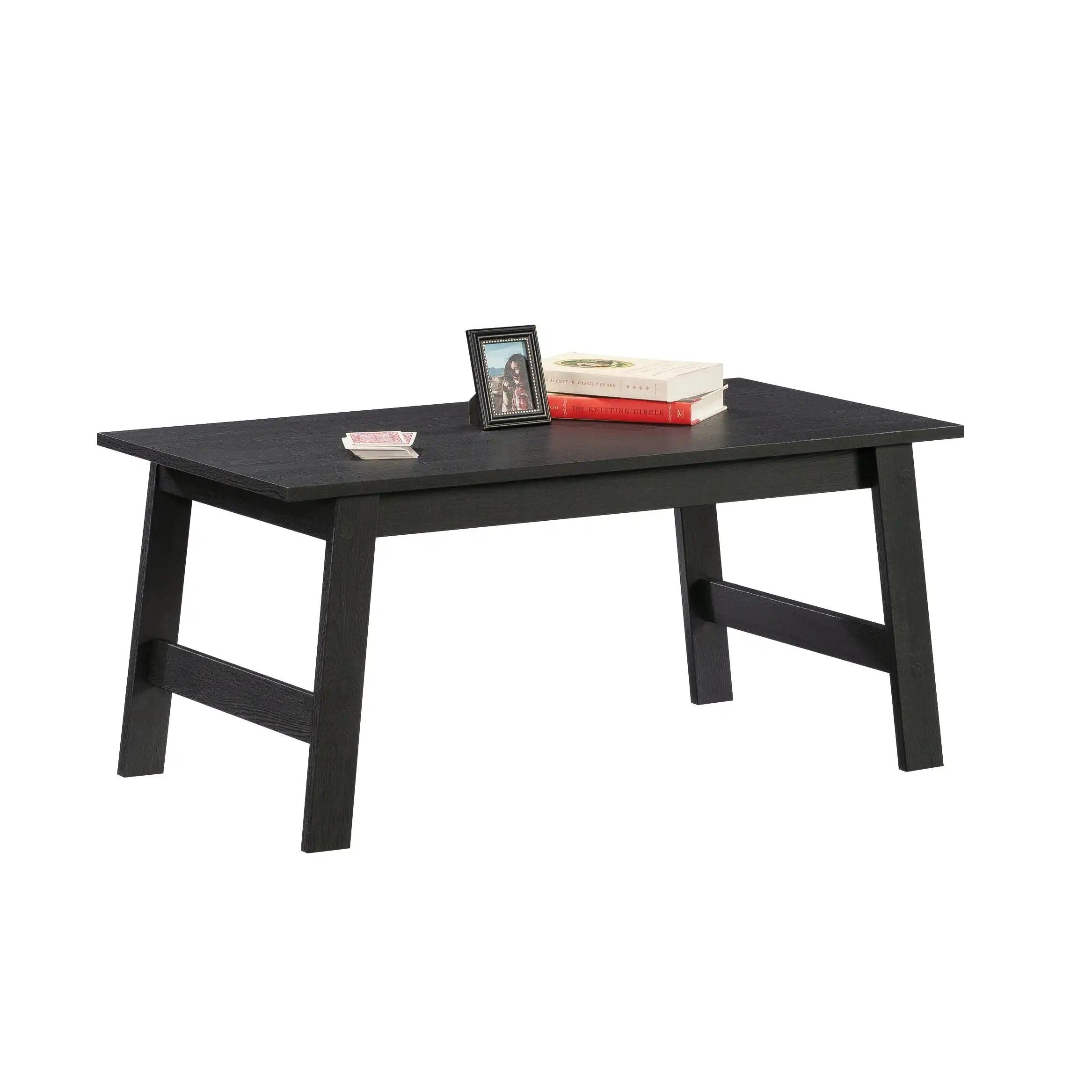 Modern Minimalist Black Rectangle Coffee Table