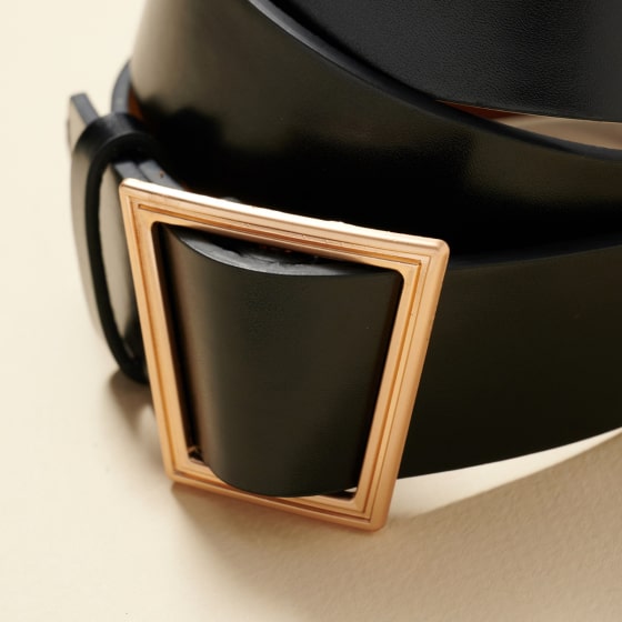 Metal Buckle Leather Belt