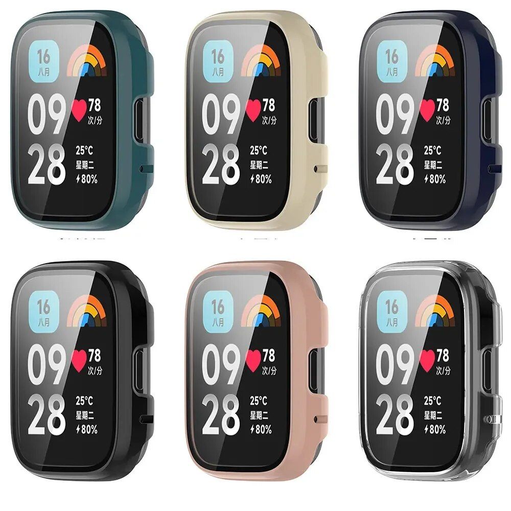 Shockproof Full Screen Protective Case for Redmi Watch3 Lite/Active with Film