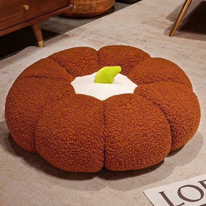 Plush Pumpkin-Shaped Futon Cushion