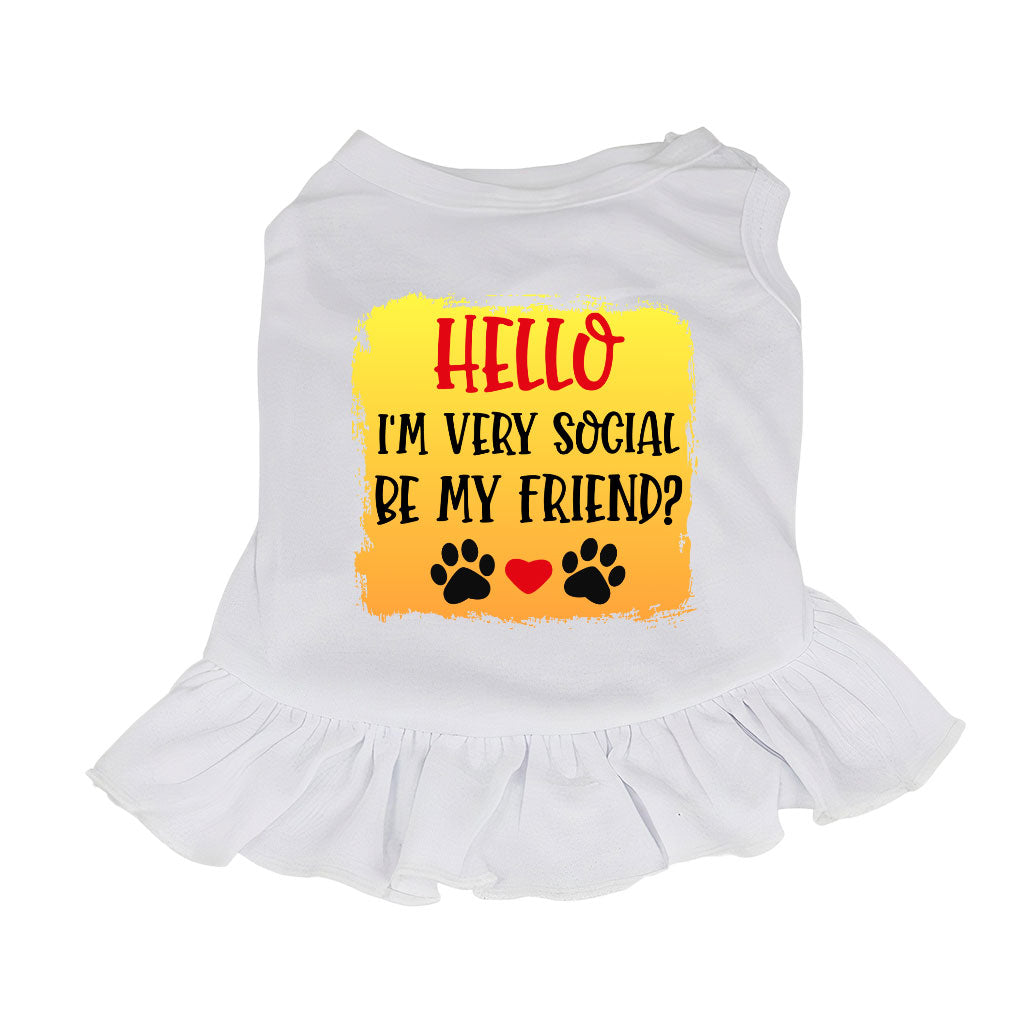 Friend Dog Sundress - Colorful Dog Dress Shirt - Printed Dog Clothing