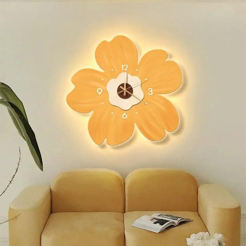 Modern Minimalist Crystal Porcelain Wall Clock with Decorative Lighting