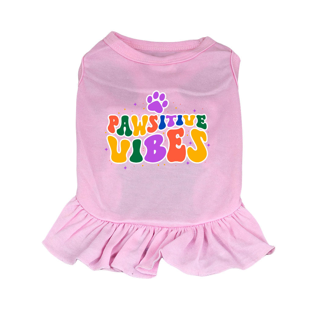 Pawsitive Vibes Dog Sundress - Colorful Text Dog Dress Shirt - Cool Dog Clothing