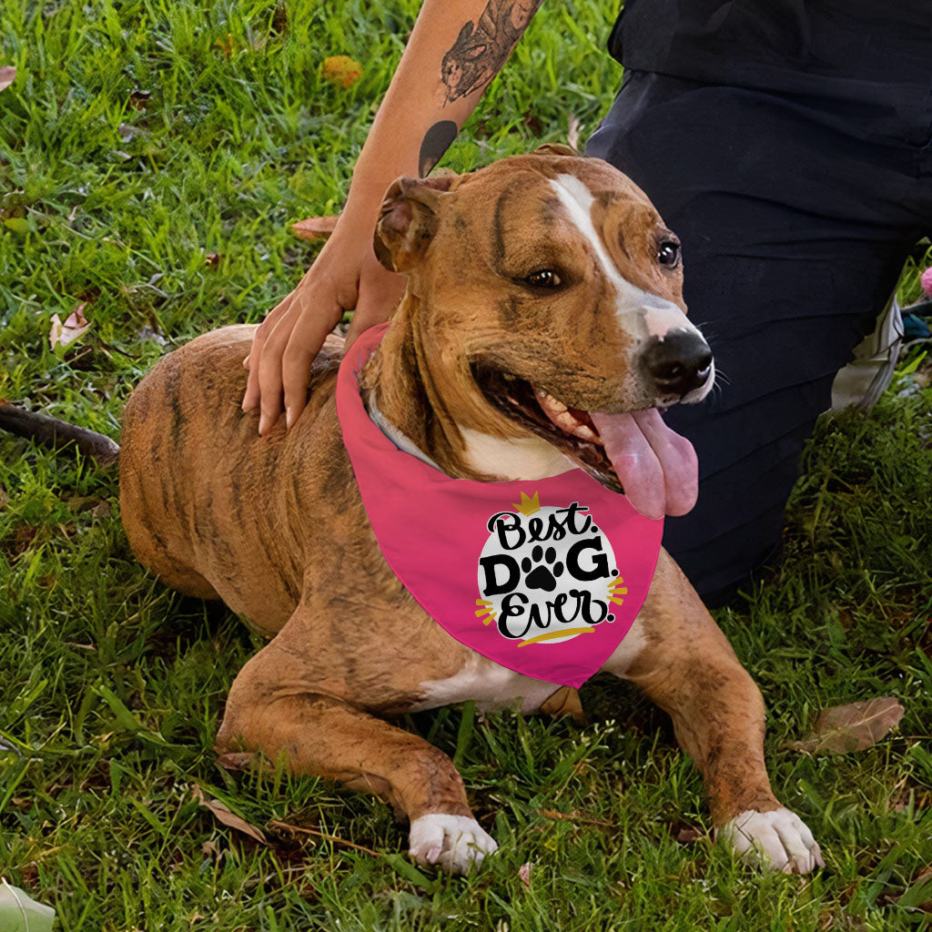 Best Dog Ever Pet Bandana - Cute Dog Bandana - Printed Pet Scarf