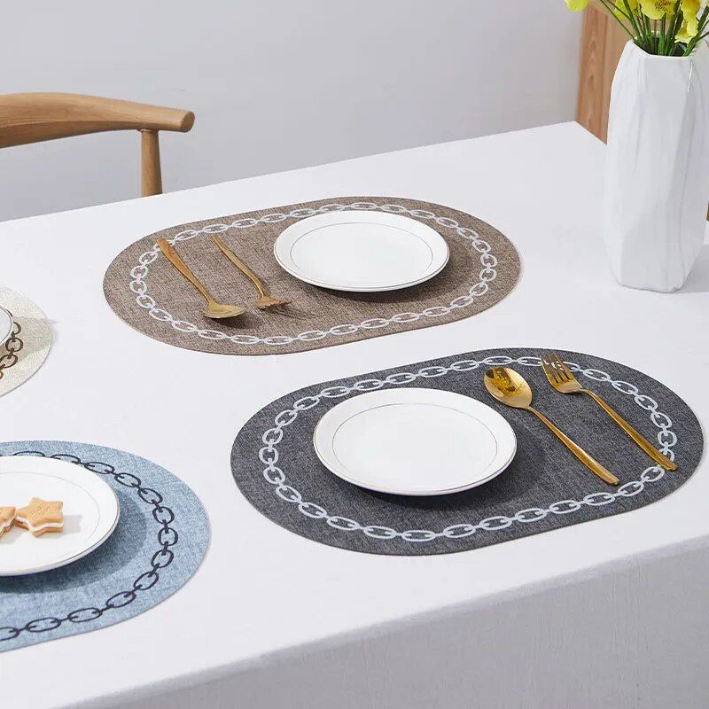 Elegant Nordic Leather Placemats - Waterproof and Heat-Resistant for Ultimate Table Protection