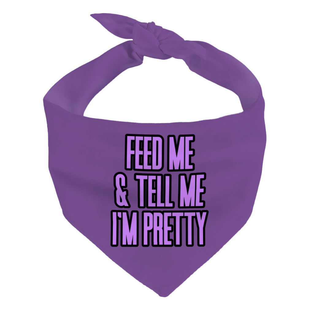 Feed Me Pet Bandana - Word Design Dog Bandana - Dog Theme Pet Scarf