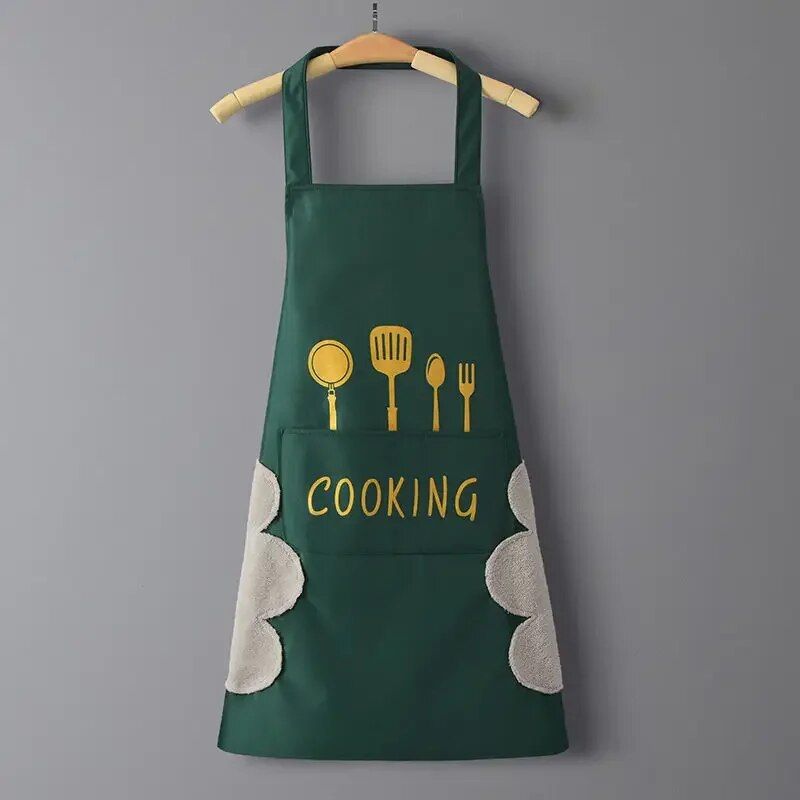 Multi-Functional Waterproof Kitchen Apron with Handy Towels and Pocket