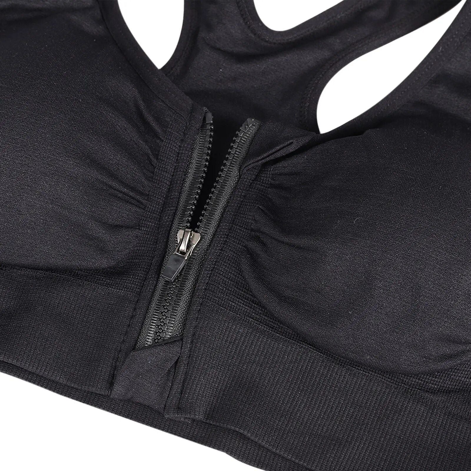 Zip-Front Breathable Sports Bra for Active Women