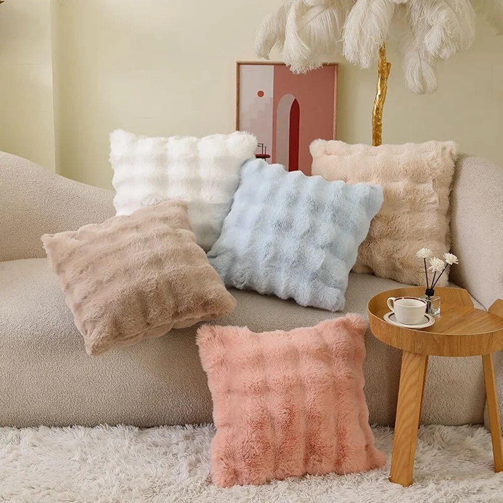 Luxurious Plush Square Cushion Cover 45x45cm