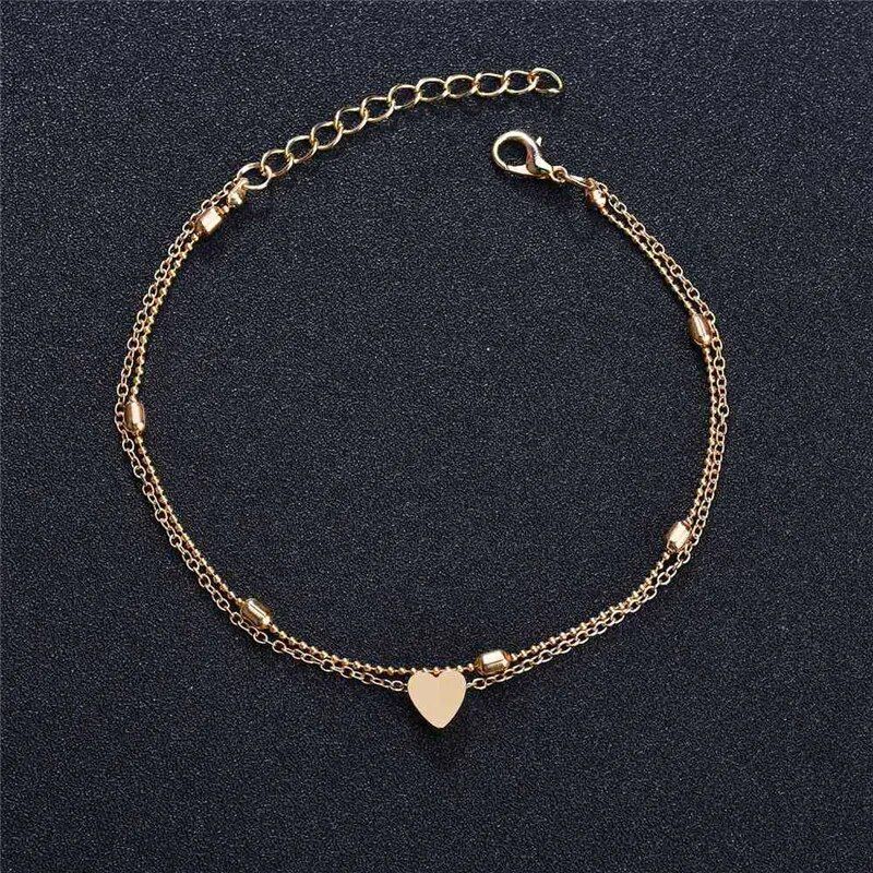 Chic Geometric Heart Anklet