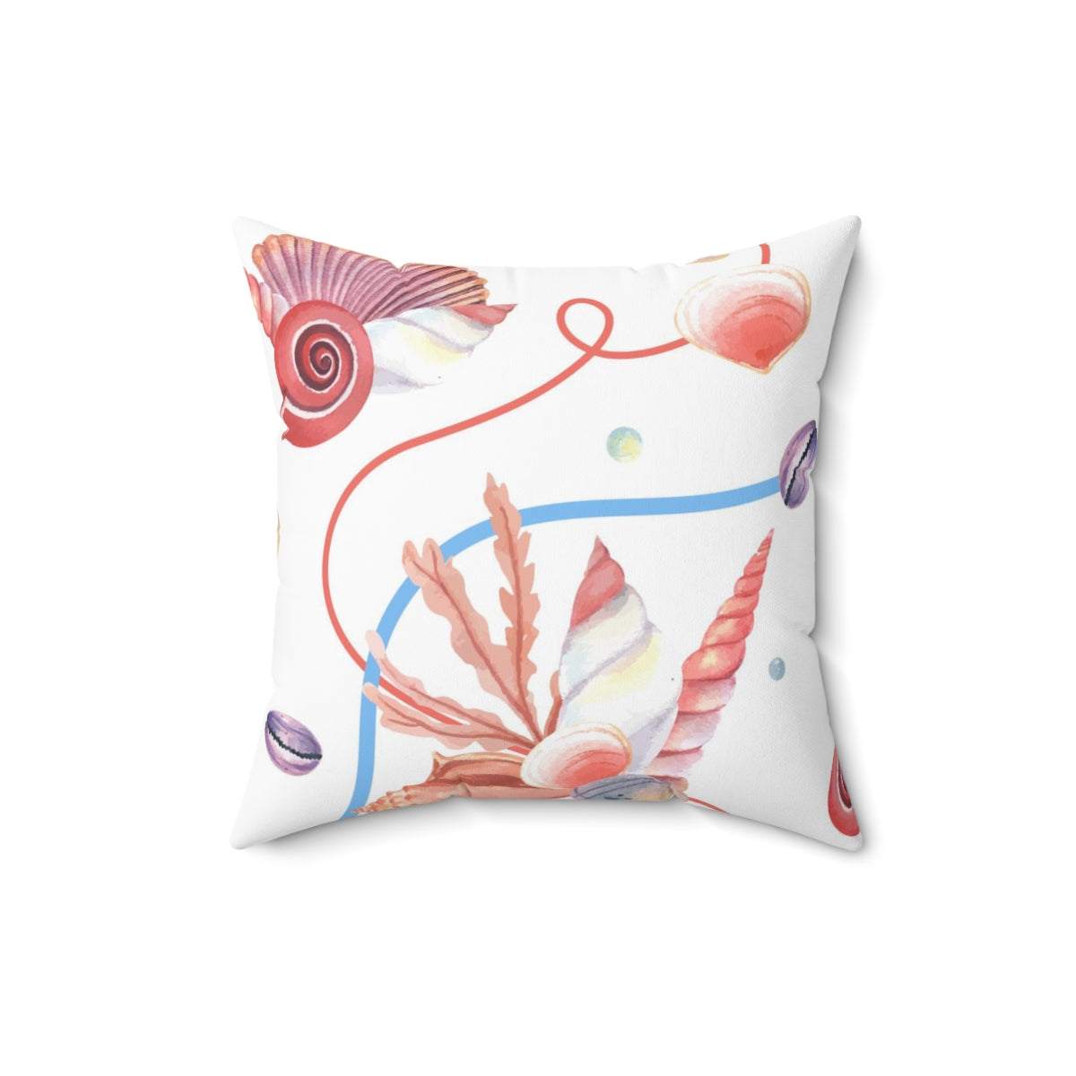 Uniquely You Decorative Throw Pillow Cover, Beach Seashell Coral