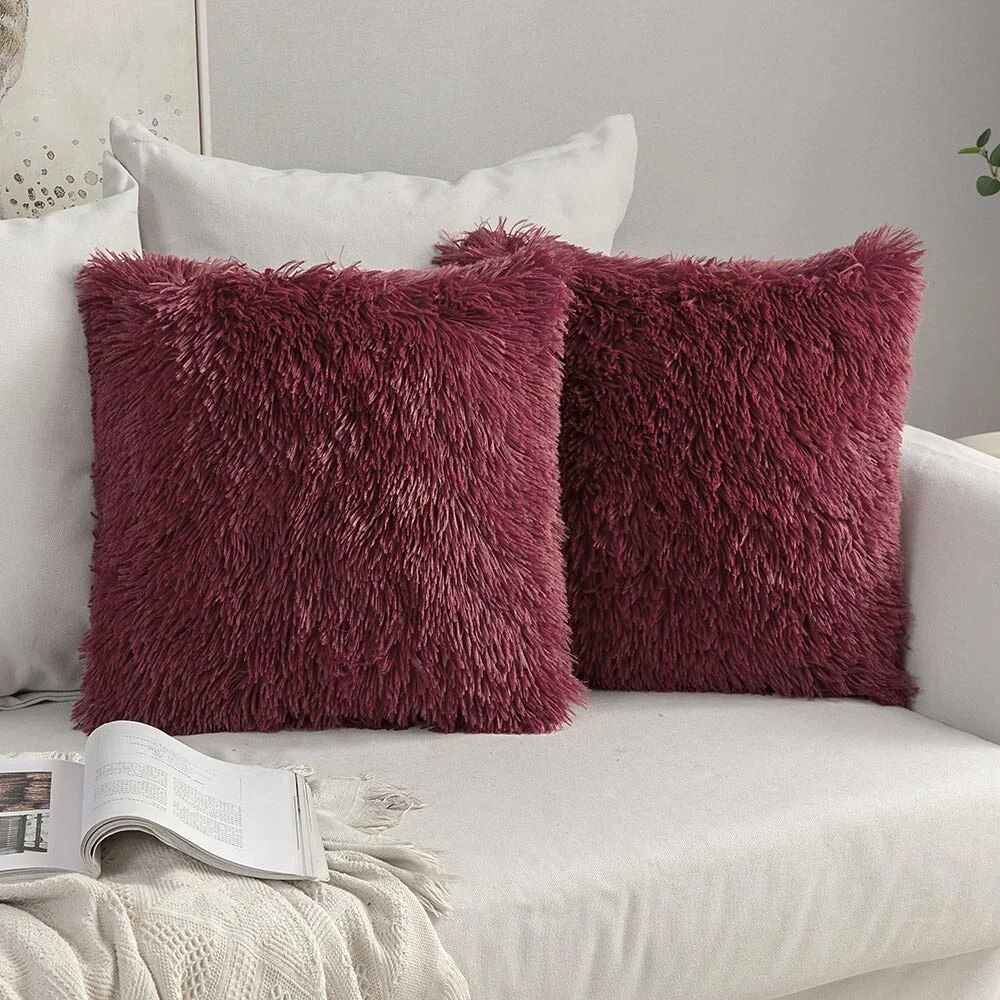 Luxurious Plush Fur Cushion Cover