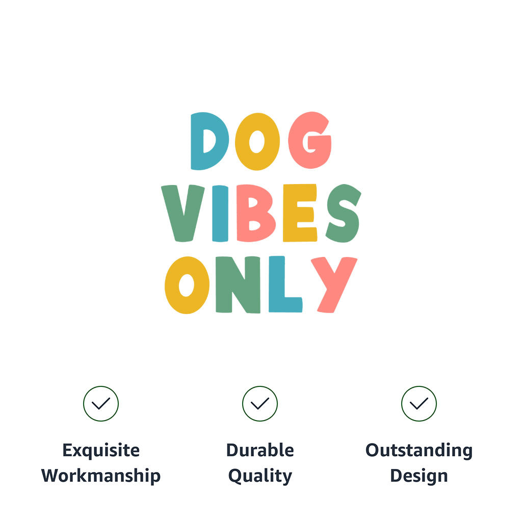 Dog Vibes Only Pet Bandana Collar - Word Art Scarf Collar - Cute Dog Bandana