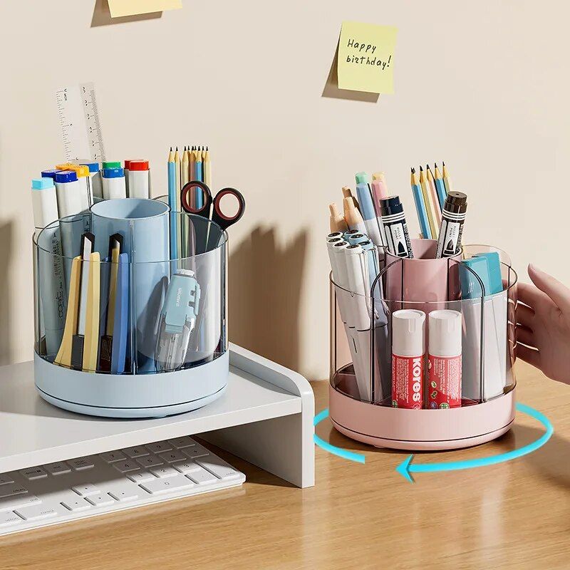 360° Rotating Multi-Compartment Desk Organizer