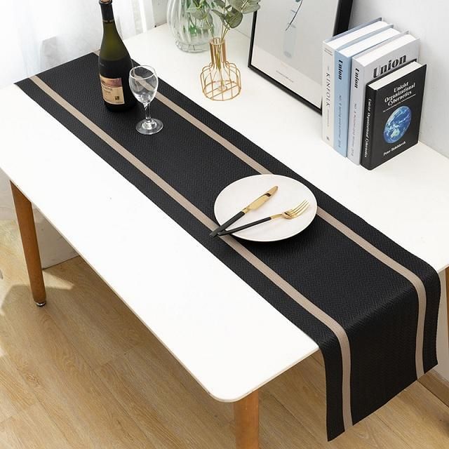 Elegant Woven Vinyl Table Runner