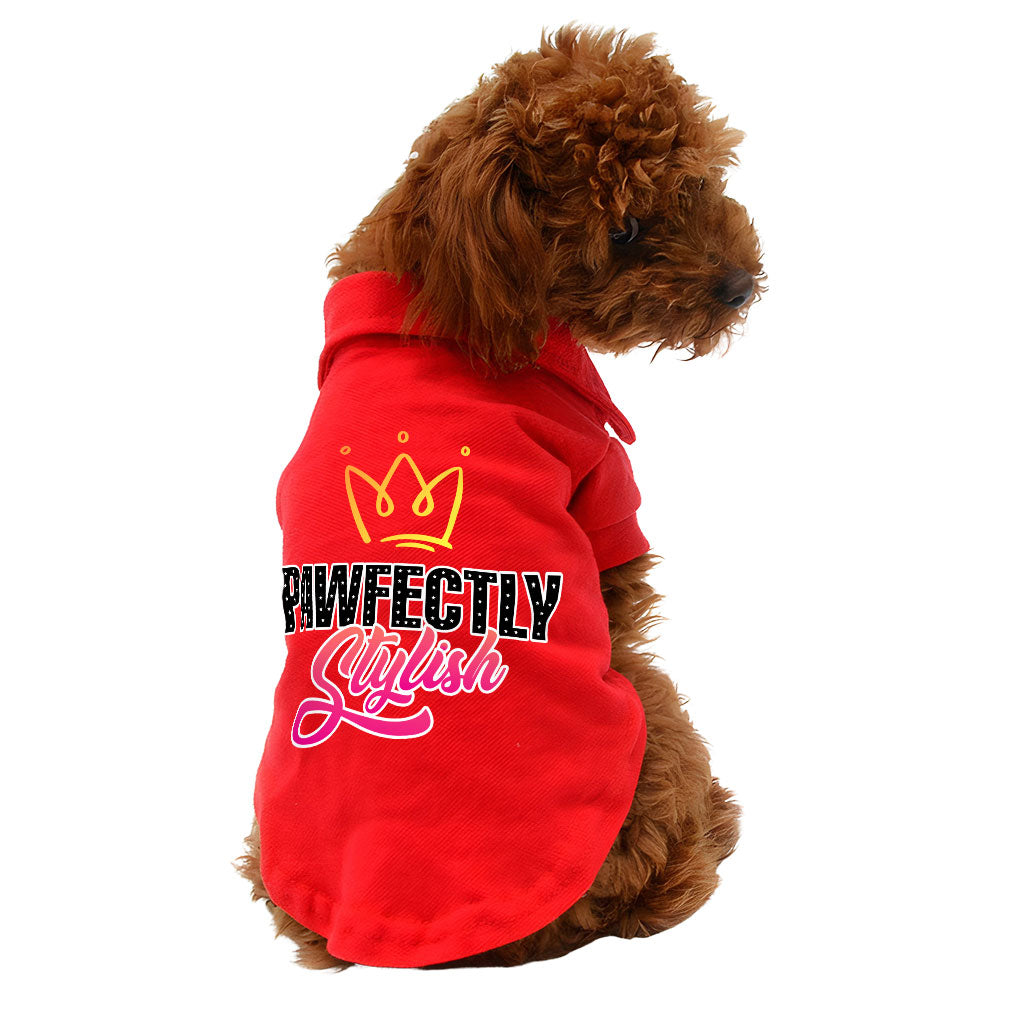 Pawfectly Stylish Dog Polo Shirt - Crown Dog T-Shirt - Printed Dog Clothing