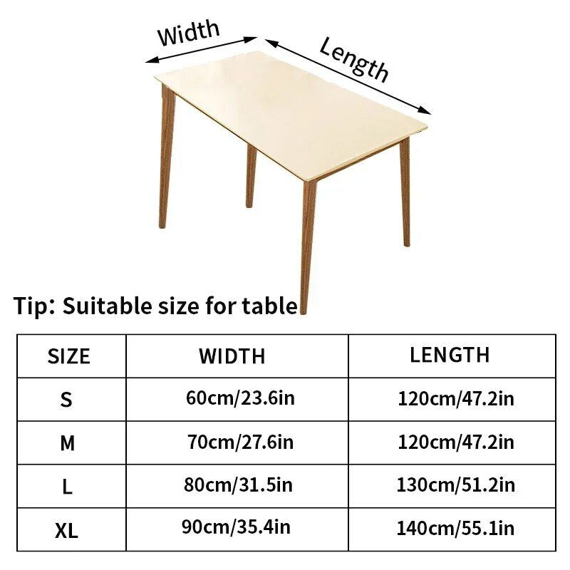 Premium Waterproof and Oilproof Solid Color Rectangle Tablecloth