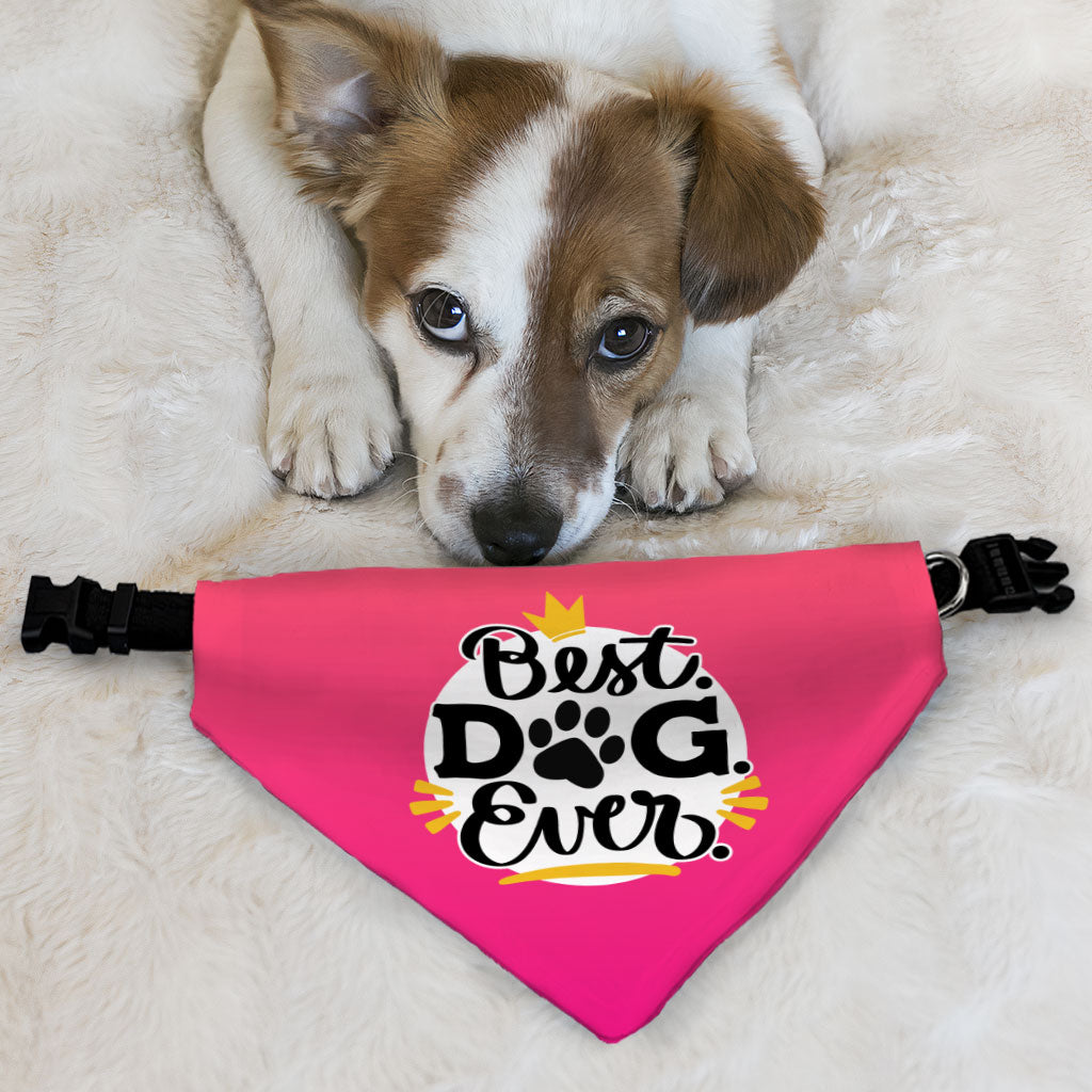 Best Dog Ever Pet Bandana Collar - Cute Scarf Collar - Printed Dog Bandana