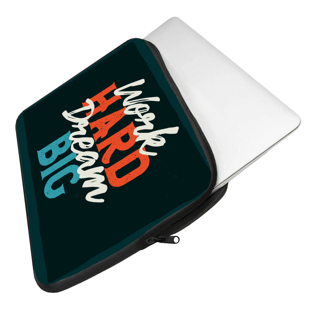 Work Hard Dream Big MacBook Pro 16" Two-Sided Sleeve - Motivational Laptop Sleeve - Cool MacBook Sleeve