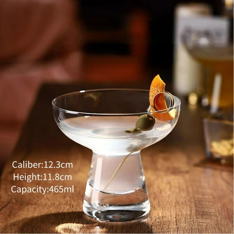 Elegant Transparent Flying Saucer Cocktail Glasses