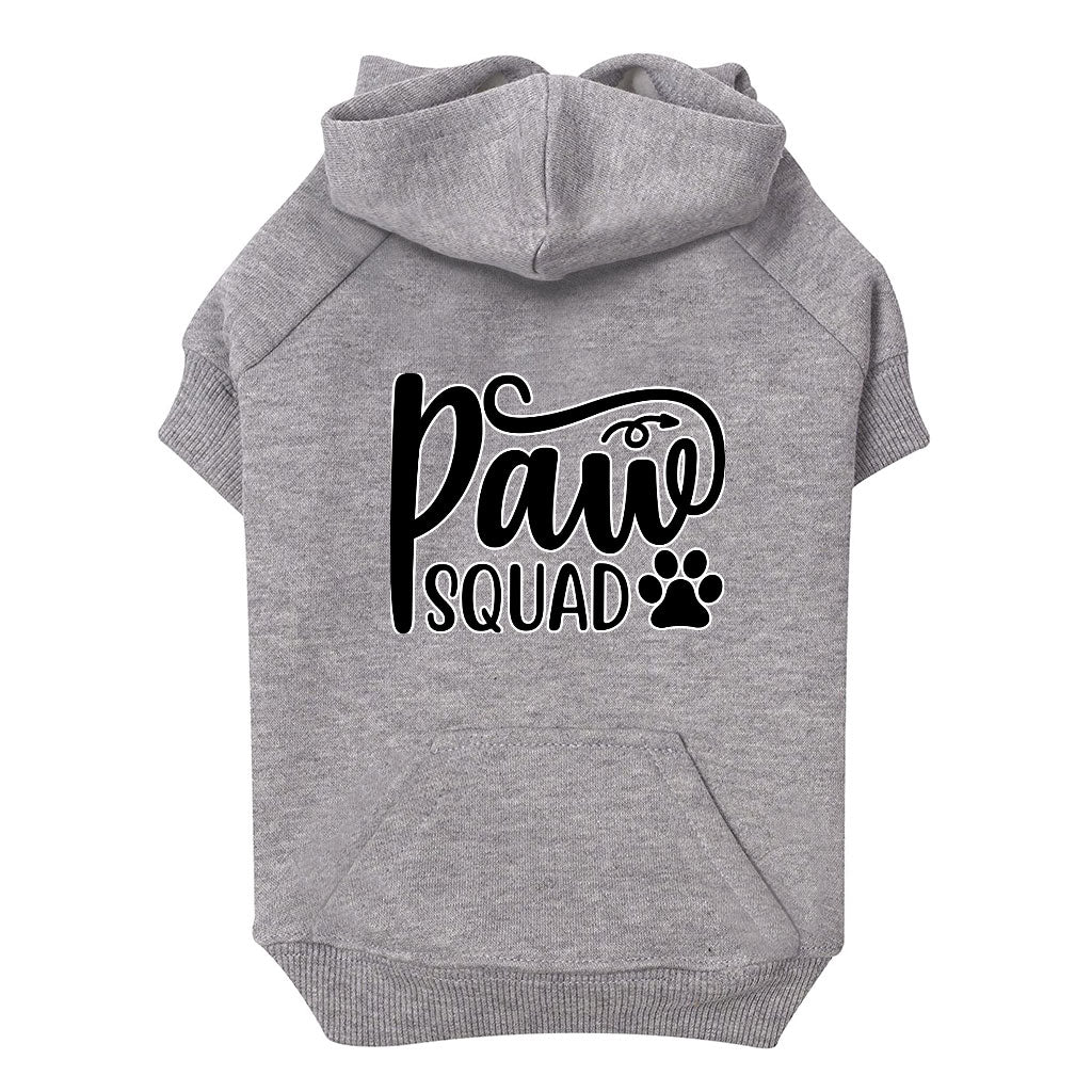 Paw Squad Dog Hoodie with Pocket - Graphic Dog Coat - Unique Dog Clothing