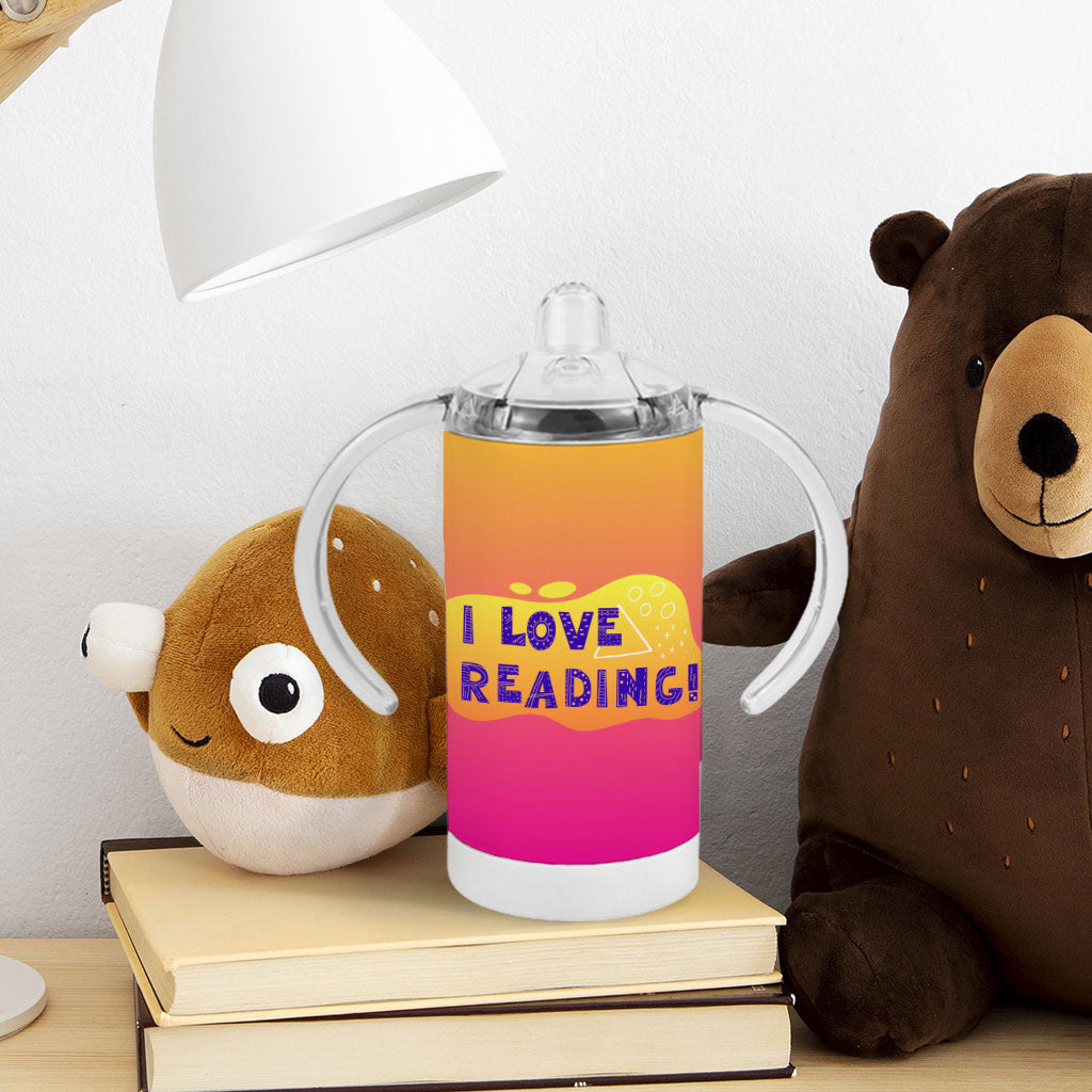 I Love Reading Sippy Cup - Cool Baby Sippy Cup - Trendy Sippy Cup