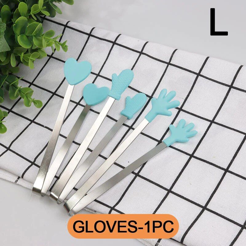 Creative Small Palm Heart Silicone Food Tongs