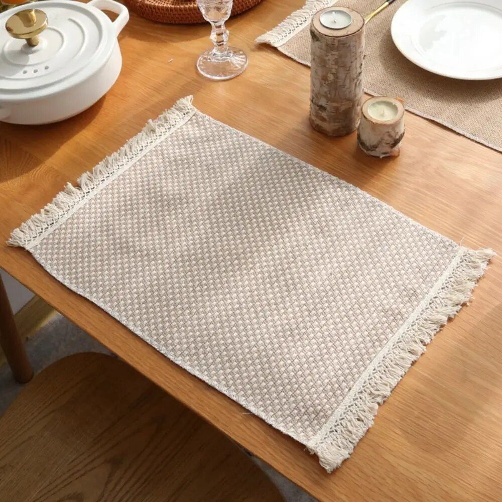 Simple Vintage Cotton Linen Placemats - Set the Perfect Table