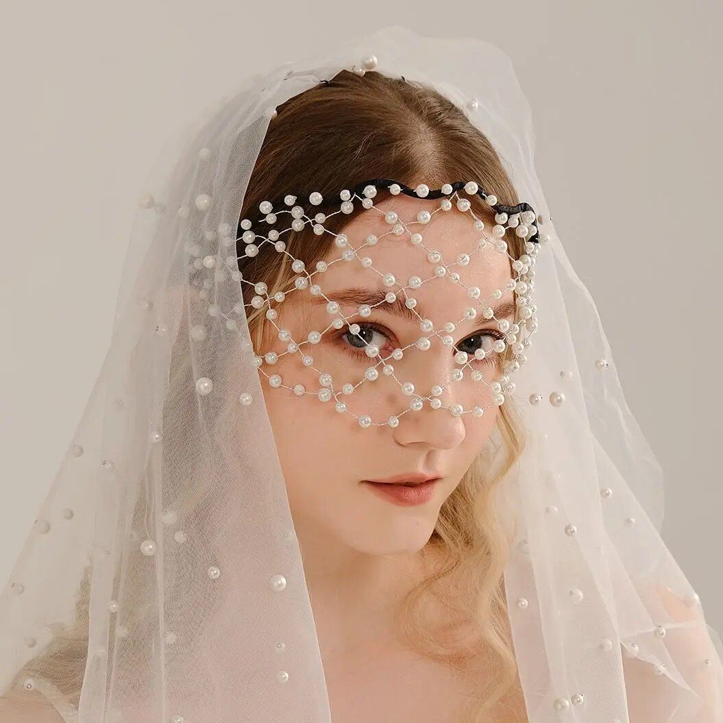 Elegant Pearl and Alloy Chain Net Headband