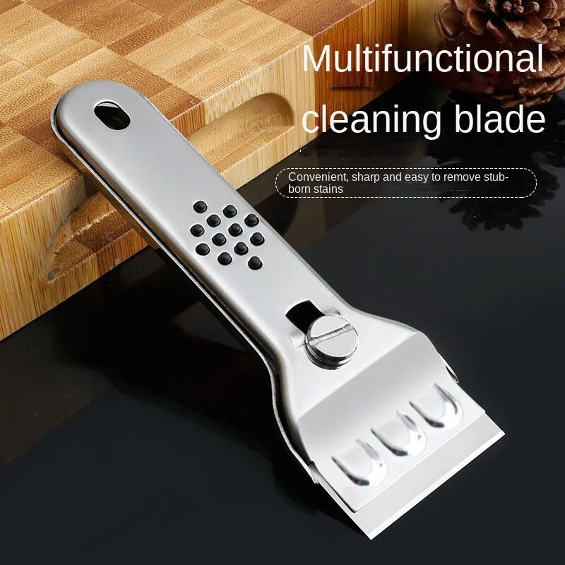 Versatile Glass and Tile Cleaning Scraper with Stainless Steel Blades